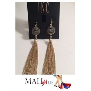 Shimmer Bead & Chain Tassel Drop Earrings by INC